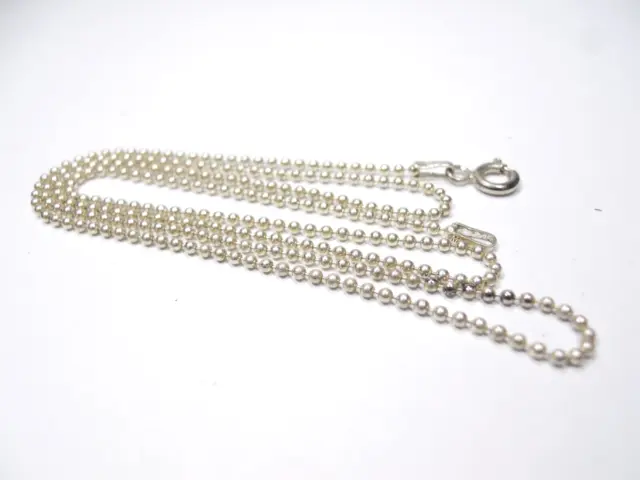 20& INCH LONG 1.5mm BALL BEAD NECKLACE FOR PENDANT 925 STERLING SILVER ...