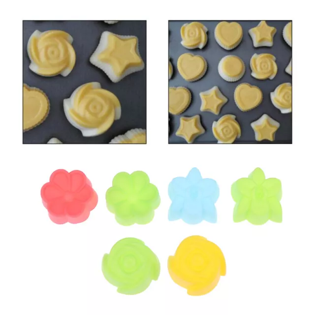 6pcs Muffin Silicone Cake Mold Flower Shape Cupcake Cup Reusable Baking T'EL