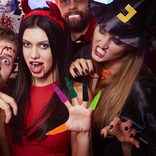 50 PCS WITCH Fingers Fingernail Halloween Props Nails Scary Fake £12.39