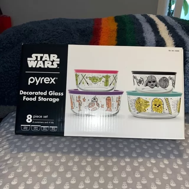 Pyrex 10 Piece Glass Decorative Food Storage Set with lids (Star Wars) New