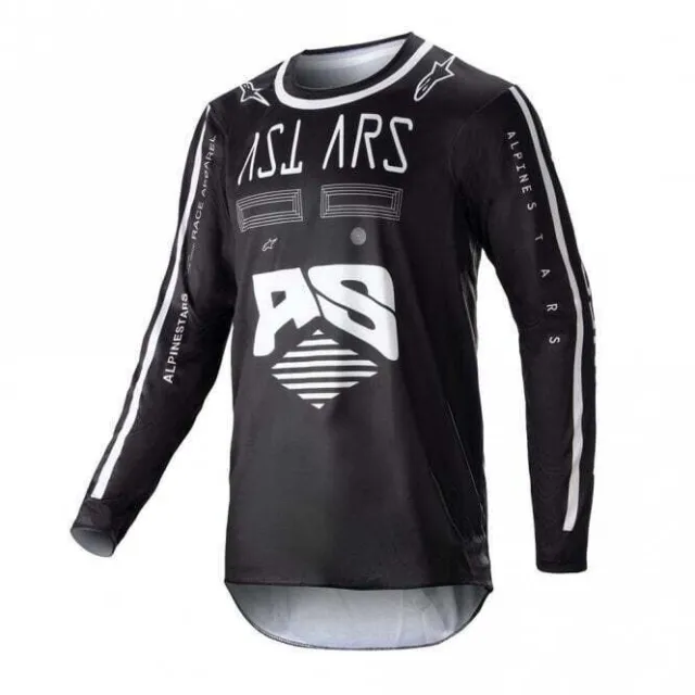 Alpinestars YOUTH Racer FOUND MX Motocross Jersey Black White X-Large