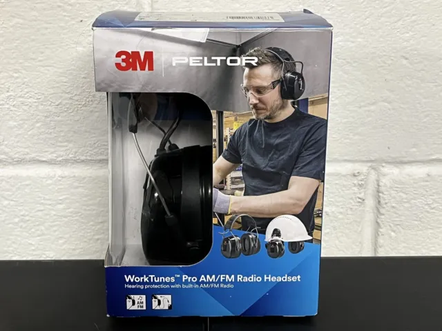 3M PELTOR WorkTunes Pro AM/FM Radio Headset, Black, Headband NIB