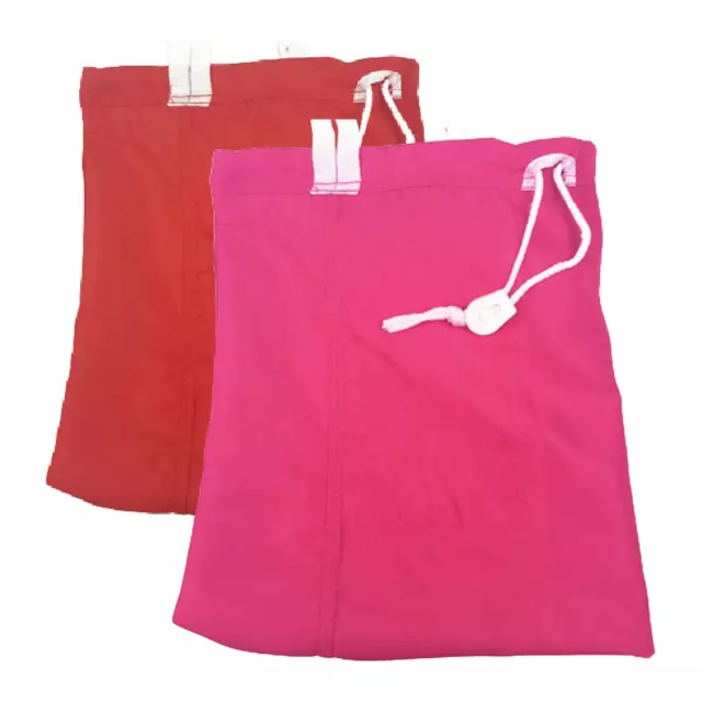 2 x Heavy Duty  Commercial Laundry Linen Bag with Pocket, Drawstring & Lugs - Pi