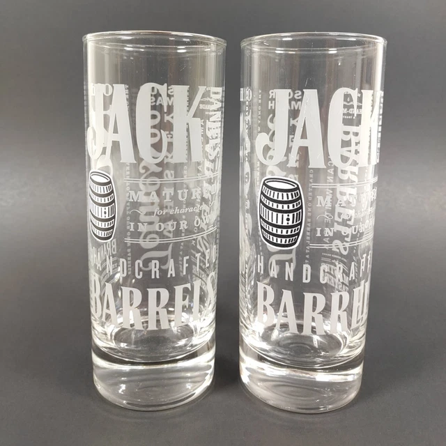 JACK DANIELS HIGHBALL Whiskey Glass 6" 10 oz Set of 2 Handcrafted