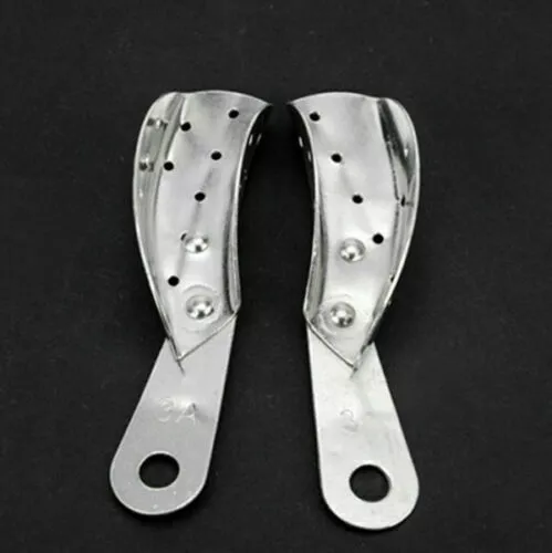 2Pcs/set Upper/Lower STAINLESS STEEL Dental Autoclavable Metal Impression Trays