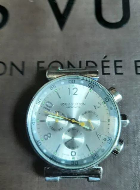 Auth+Louis+Vuitton+Watch+Tambour+Q11211+Automatic+Chronograph+Date+WR+100m+F%2Fs  for sale online