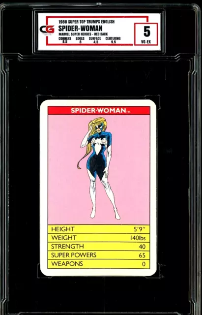 4x7 Large 1988 Top Trumps German Marvel Super Heroes Red Back Spider-Woman CG 5