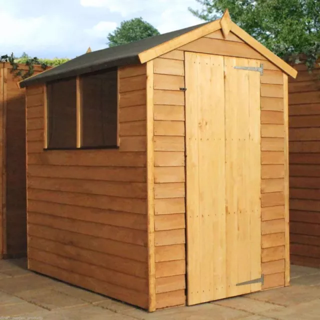 6x4 WOODEN GARDEN SHEDS SINGLE DOOR APEX SHED STORAGE WINDOW 6ft x 4ft WOODSTORE