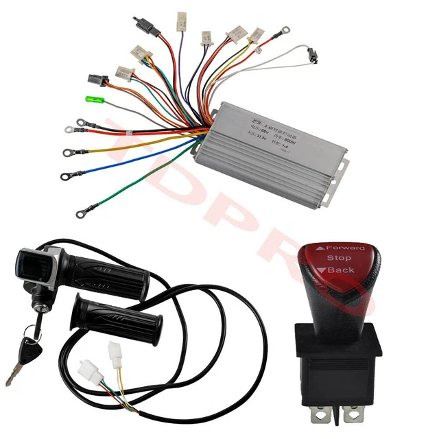 36V 800W BRUSHLESS Motor Speed Controller LCD Throttle Reverse EBike