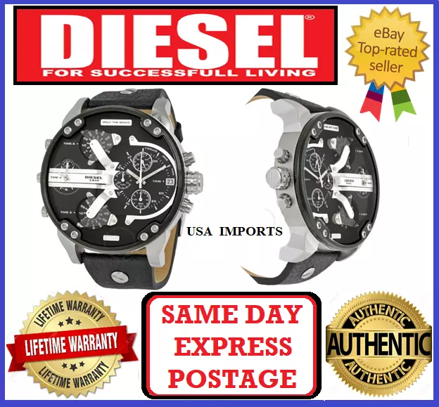 Black Metal Replacement Watch Band For Diesel Mr Daddy 2.0 DZ7396 DZ7414  DZ7406 