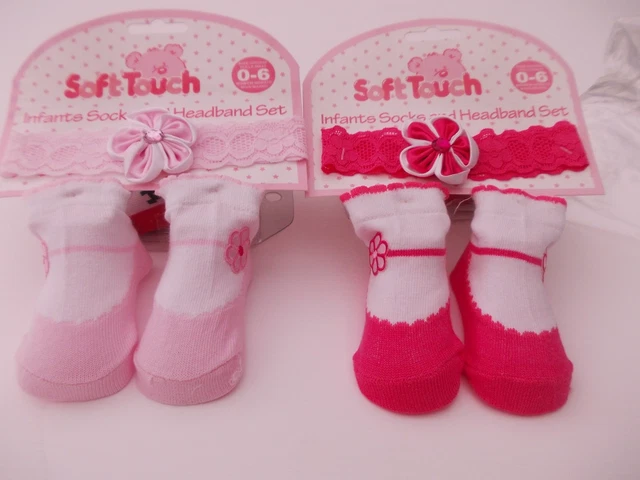 Nuovo con Etichetta Baby Ragazze Rosa & Rosa Scuro Calze Con IN Abbinato