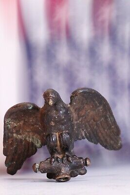 Antique Gold Gilt Solid Brass/Bronze Eagle Finial Rich Natural Patina