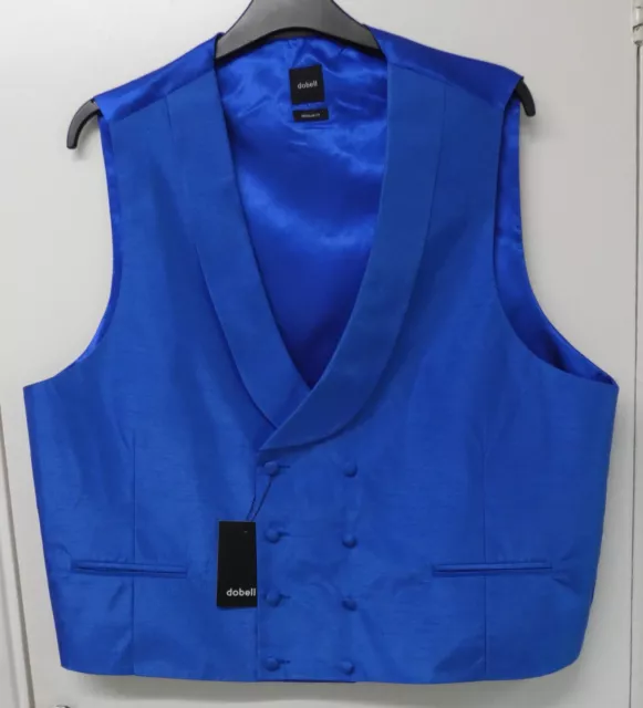 New Men's Dobell Royal Blue Double Breasted Shawl Lapel  Waistcoat :54-56" (i)