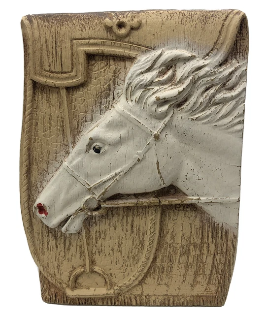 VINTAGE HORSE HEAD Planter Toothpick Pencil Holder 1950's Chalkware 4 x