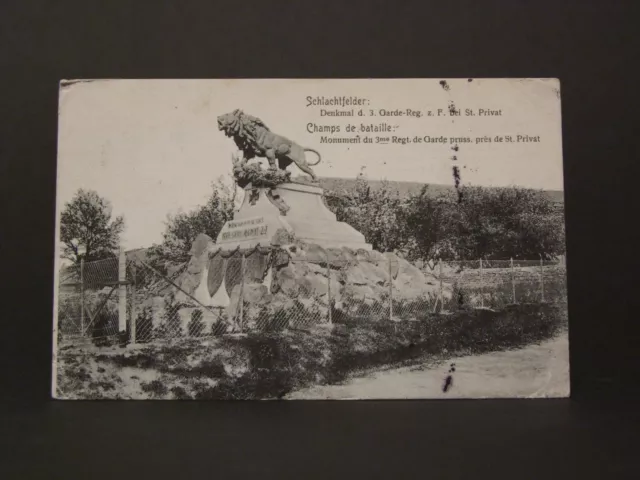 AK PK St. Privat Schlachtfelder-Denkmal - gelaufen 1905, frankiert Deutsch Franz