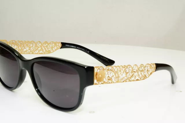 Authentic Dolce & Gabbana Gold Flowers Black Womens Sunglasses DG 3185 501 30209 2