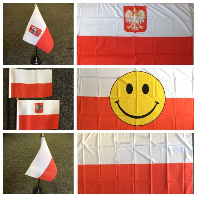 Polish State Eagle Flag Smiley Festival Poland Polski Polska Food  Sports 5x3