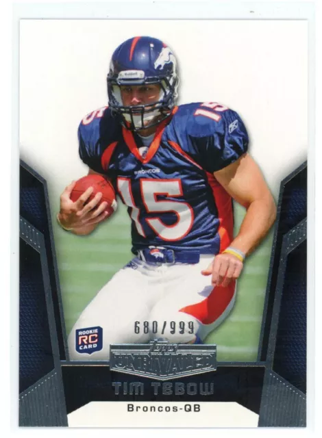 2010 Topps Unrivaled Tim Tebow #136 Rookie 680/999 RC BW11 Denver Broncos 2010 Topps Unrivaled Tim Tebow #136 Rookie 680/999 RC BW11 Denver Broncos