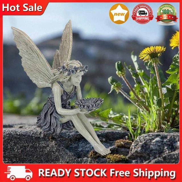 Garden Statue Funflower Fairy Outdoor Lawn Ornament Statues Courtyard Decoration