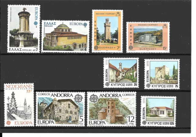 Europa - 1978 -  10 timbres neufs ** (MNH) - 5 Pays