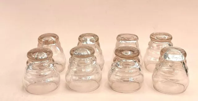 Service de 8 Petits Verres à Digestif Liqueur verre Rose Saumoné base rétrécie