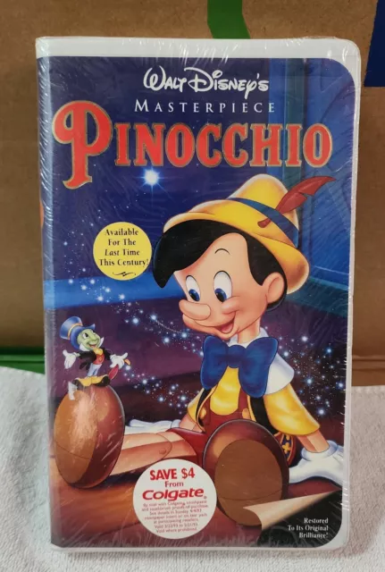 PINOCCHIO VHS Movie Masterpiece Collection Walt Disney Factory Sealed