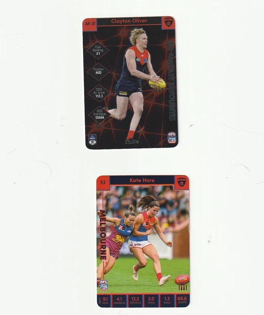 2023 TEAMCOACH AFL Fantasy Favourites Card (CLAYTON OLIVER) MELBOURNE DEMONS. 1.00 PicClick AU