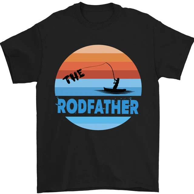 The Rodfather Funny Fishing Rod Father Mens T-Shirt 100% Cotton