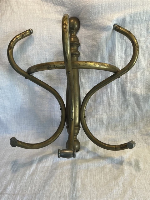 Vintage Brass Barbershop Wall Mounted Coat Hat Rack 6 Hooks Iconic Coat Hanger