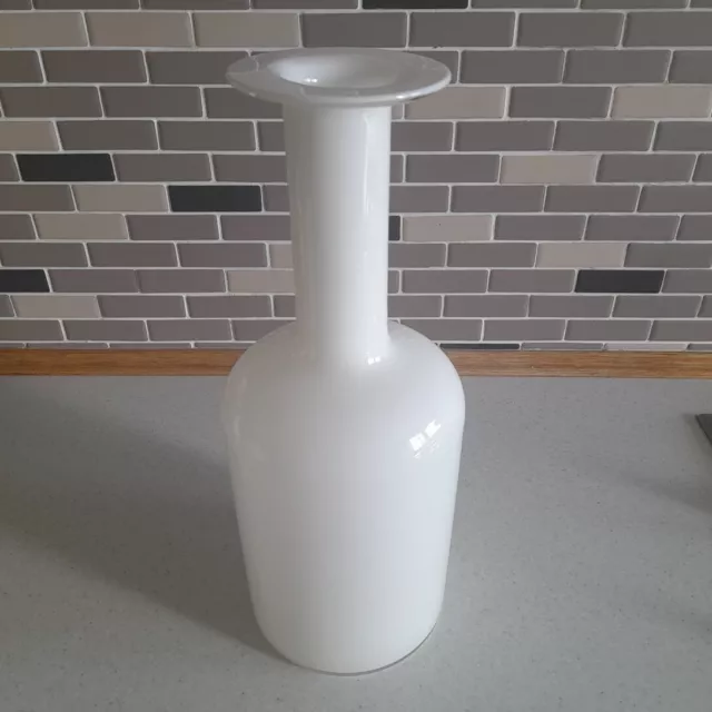 Holmegaard - Gulvvase  White glass vase - 30.5 cm