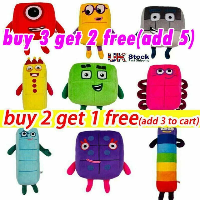 NUMBERBLOCKS PLUSH TOY Educational Number blocks 1-10 Plush Soft Doll ...