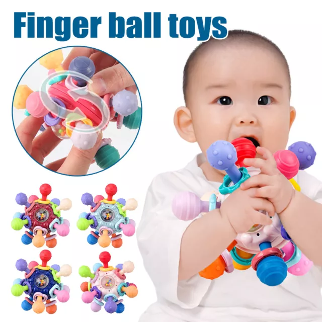 Baby Infant Teething Relief Sensory Montessori Chew Toys Developmental Rattles 2