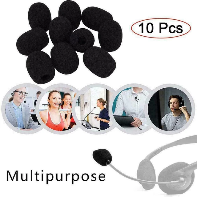 10X/Set Mini Microphone Headset Grill Windscreen Sponge Black Mic Foam X8E0 T1T2