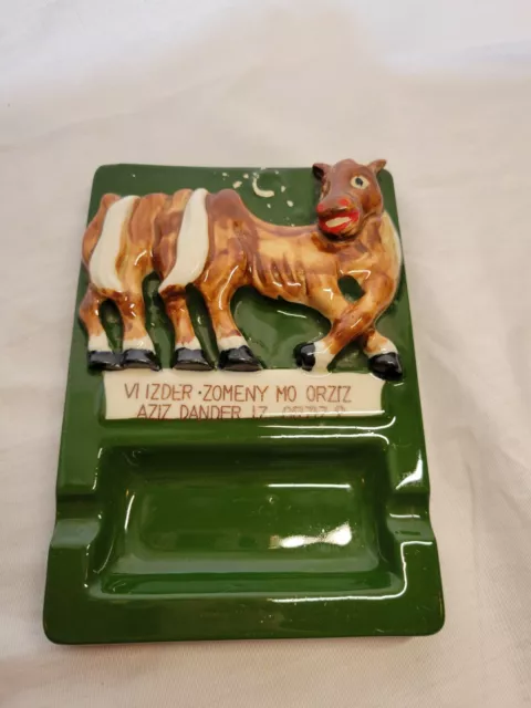 1958 St. Pierre and Patterson Ceramic Ashtray Strange Horse Funny Tobacco Retro