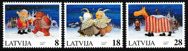 Lettland - Weihnachten Satz postfrisch 1997 Mi. 471-473