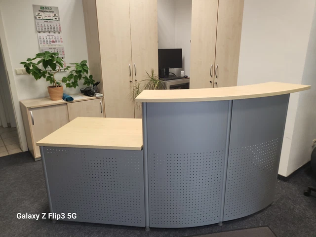 Tresen Empfang/ Büro "Reiss" Sidebord, Rolli, 2x OH Schränke