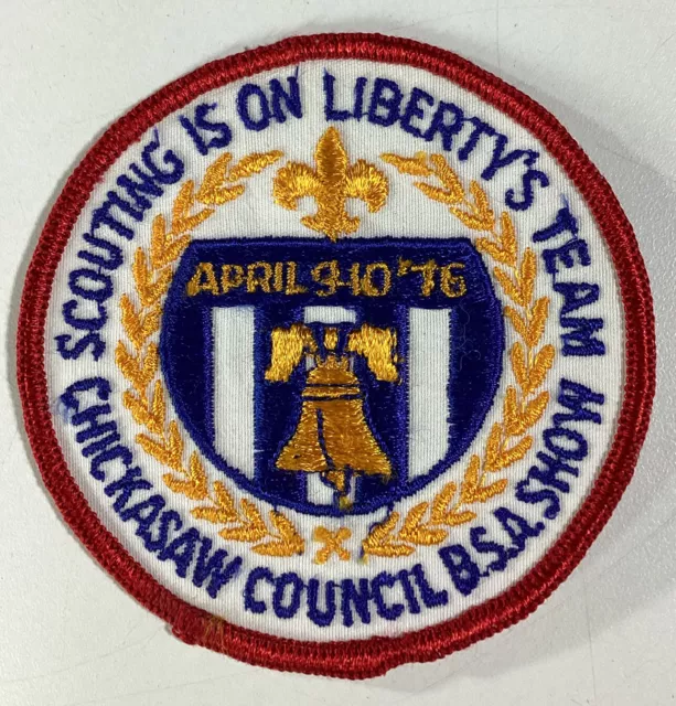 BSA BOY SCOUTS OF AMERICA Patch Vtg 1976 Chickasaw Liberty Bell
