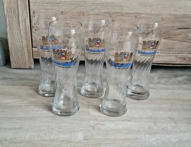 5x 0,5 l Weihenstephan Weißbierglas Bierglas Glas