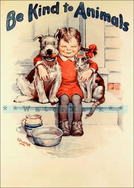 Humane Society's Retro Style Animal Rights Poster 1932 Vintage Poster Print
