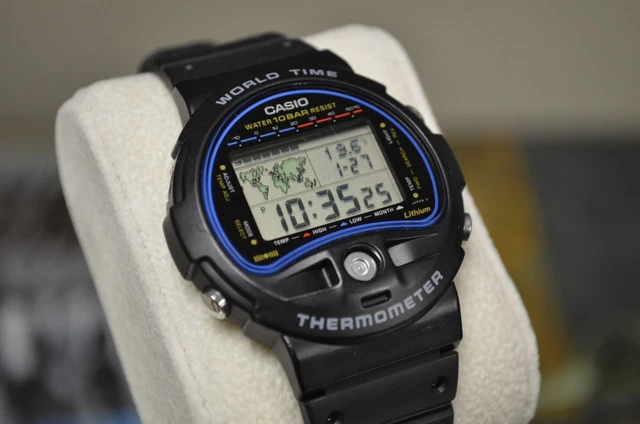 casio カシオ TS-150 動作品 1822 ヴィンテージ X - Casio TS-150 World Time Thermometer WR 10Bar Rare