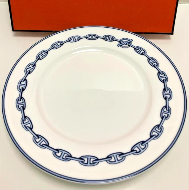 Assiette à Sushi HERMÈS - Motif Balcon Du Guadalquivir - Porcelaine 16x12cm - Avec Boîte - Neuf (boîte Ouverte)