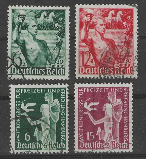 DEUTSCHES REICH,  III REICH,  INTERESSANTE SÄTZE, Mi.Nr. 622-623 und 660-661,  O