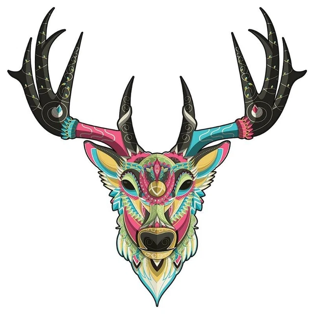 Deer Unique Shape Jigsaw Puzzle Children Christmas Gifts DIY Wooden Toys Games