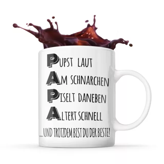 Tasse Papa pupst laut Geschenk Deko Vatertag Kaffee Tee Tasse Geburtstag Vater