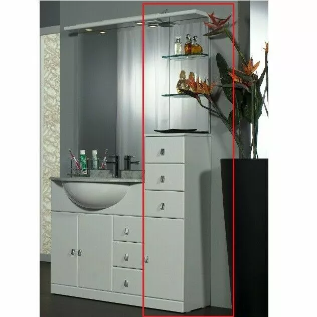 MOBILE BAGNO ECONOMICO ARREDO LACCATO bianco lavabo con top MARMO MOBILI 80cm A0