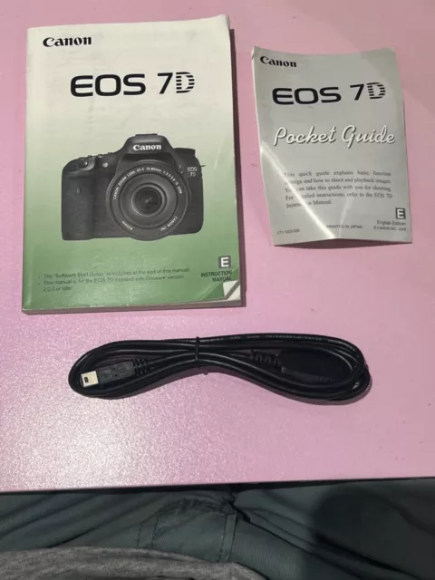 Canon EOS 7D Genuine Digital Camera Instruction Manual / User Guide In English