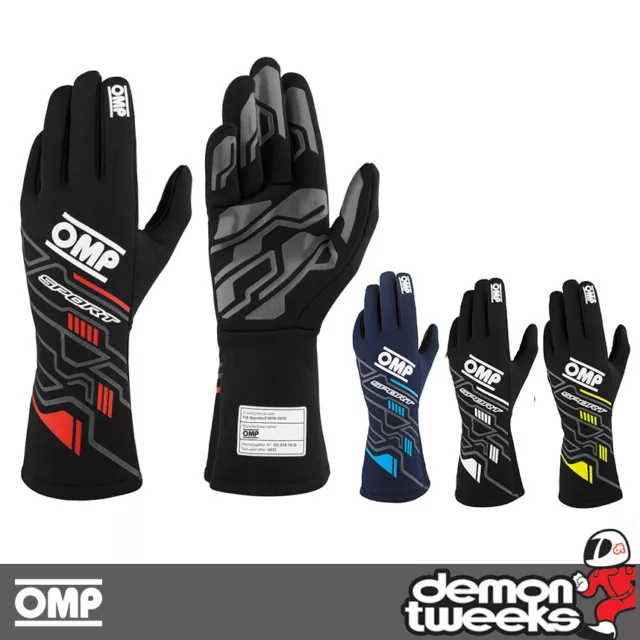 OMP Sport Race Gloves - FIA 8856-2018 Approved / Nomex / Silicone Palm