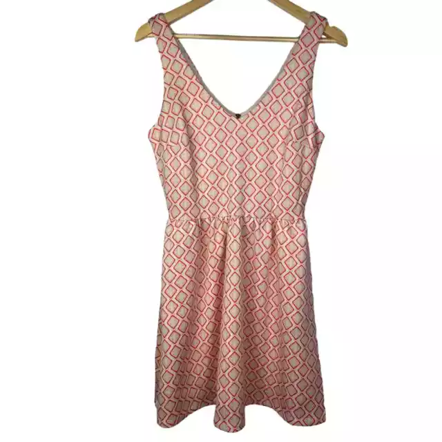 NWT Copper Key Ivory Orange Geometric Print Sleeveless Dress Medium