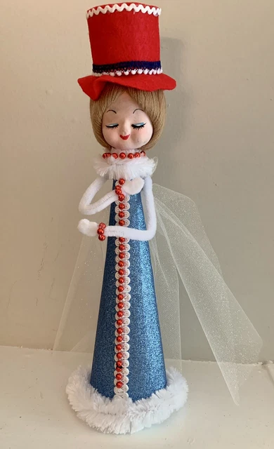Handcrafted Vintage Big Eyed Pose Doll Bradley 4th Of July Decor