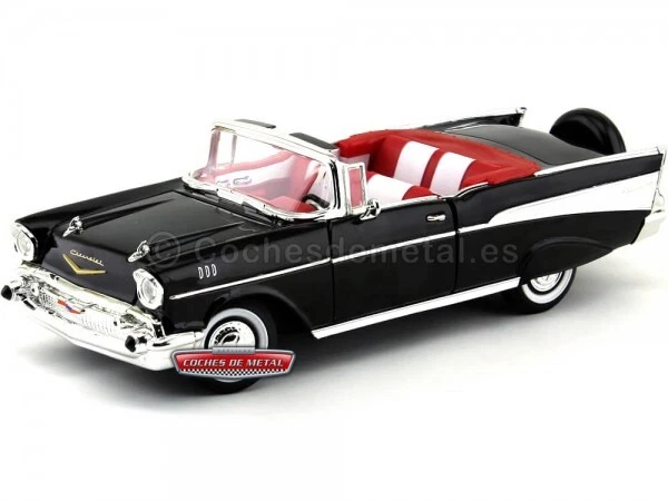 1957 Chevrolet Bel Air Convertible Negro 1:18 Lucky Diecast 92108